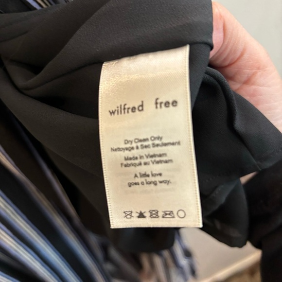 WILFRED FREE Sz M Aritzia Jessa True Wrap Striped Lined Skirt Maxi Flowy Dress - Picture 8 of 12